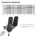 BOYA BY-M1000 Micrófono de cápsula de condensador de diafragma grande para micrófono de estudio de artista de podcasting de cantante